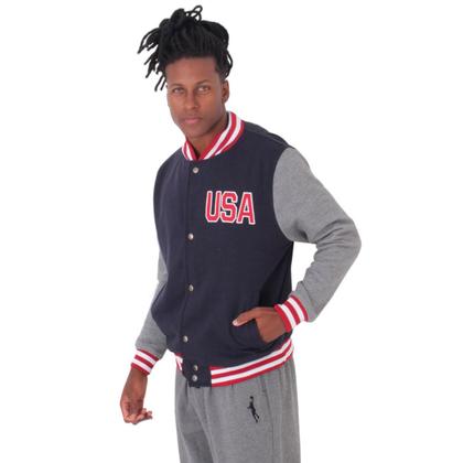 Imagem de Jaqueta College Moletom Masculina M10 Hoop USA Dark