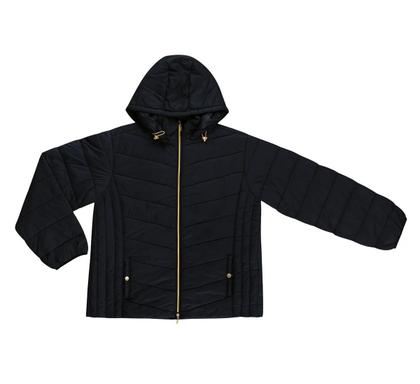 Imagem de Jaqueta Com Capuz Plus Size Secret Glam Preto Microfibra