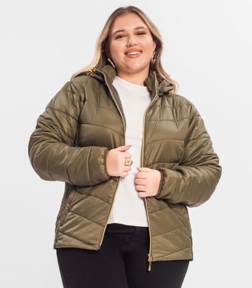 Imagem de Jaqueta Com Capuz Plus Size Secret Glam Verde