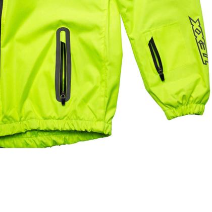 Imagem de Jaqueta Corta Vento Dupla Costura Com Balaclava Neon 2xl Verde Resistente