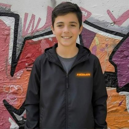 Imagem de Jaqueta Corta Vento HGMR Juvenil Preta e Laranja