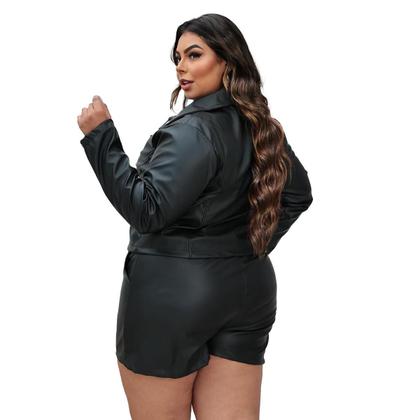 Imagem de Jaqueta Couro Plus Size G1 G2 G3 Estilosa Feminina Blusa de Frio Donna Martins 
