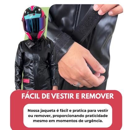 Imagem de Jaqueta De Chuva Moto Brascamp PVC Impermeável Avulsa Motoboy Motoqueiro Resistente Ajustável Com Zíper Prática Confortável Trabalho E Viagem