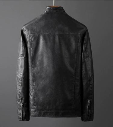 Imagem de Jaqueta De Couro Masculina Elegante Resistente Luxo Pronta Entrega