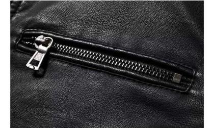 Imagem de Jaqueta De Couro Masculina Slim fit Moto Impermeavel