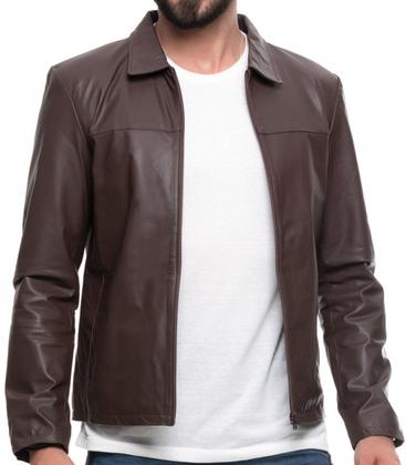 Imagem de Jaqueta de couro masculina tradicional 125 marrom