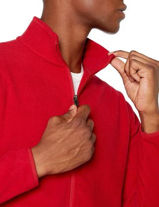 Imagem de Jaqueta de lã Amazon Essentials com zíper completo vermelha para homens XS