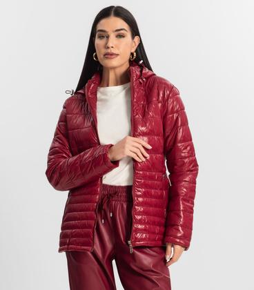 Imagem de Jaqueta de Microfibra Feminina com Capuz Endless Vermelho