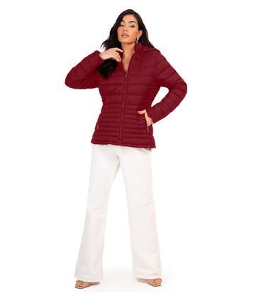 Imagem de Jaqueta de Microfibra Feminina com Capuz Endless Vermelho