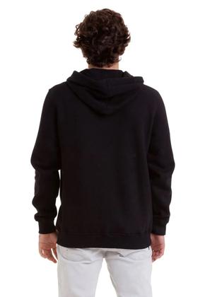 Imagem de Jaqueta de Moletom com Capuz Preto Básico 100% Algodão Felpado