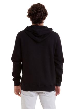 Imagem de Jaqueta de Moletom com Capuz Preto Básico 100% Algodão Felpado