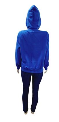 Imagem de Jaqueta De Moleton Flanelada Feminina Com Zíper E Capuz