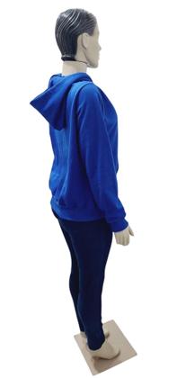 Imagem de Jaqueta De Moleton Flanelada Feminina Com Zíper E Capuz