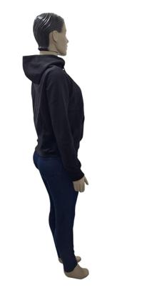 Imagem de Jaqueta De Moleton Flanelada Feminina Com Zíper E Capuz