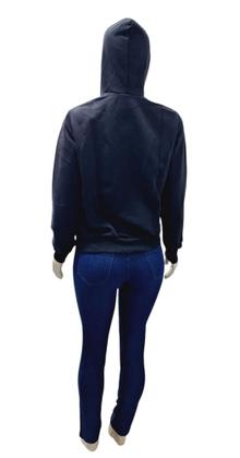 Imagem de Jaqueta De Moleton Flanelada Feminina Com Zíper E Capuz