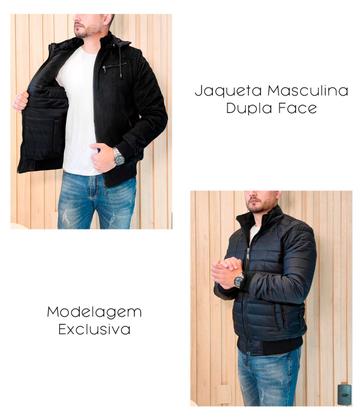 Imagem de Jaqueta Dupla Face Masculina Casaco Blusa Bobojaco Puffer Frio 