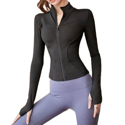 Imagem de Jaqueta Esportiva Feminina De Manga Longa Para Primavera E Verão, Ideal Para Academia, Yoga, Corrida