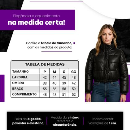 Imagem de Jaqueta Feminina Couro Forrada Bobojaco Casaco Capuz Outono Inverno peluciado Moda Tedencia 2025