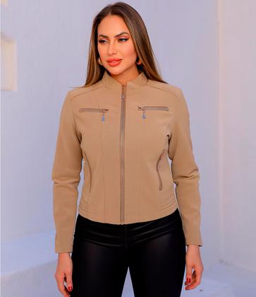 Imagem de Jaqueta Feminina Couro Nobuck Casaco Forrado Blusa Impermeável