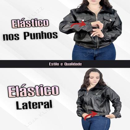 Imagem de Jaqueta Feminina de Couro Tiffany Slim Casaco Jaquetinha