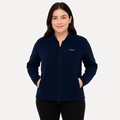 Imagem de Jaqueta Feminina em Poliéster Azul com Zíper e Bolsos Laterais- Enfim