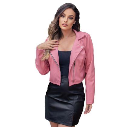 Imagem de Jaqueta Feminina Estilosa Rosa Blusa de Frio Estilosa Donna Martins