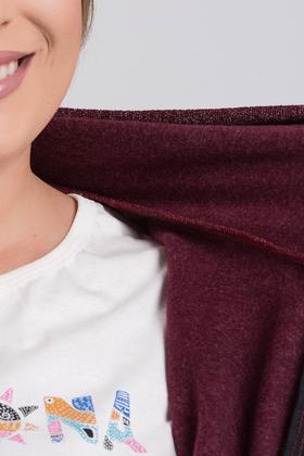 Imagem de Jaqueta Feminina Plus Size Bouclê Capuz Fechamento Zíper Bolso Canguru - Serena