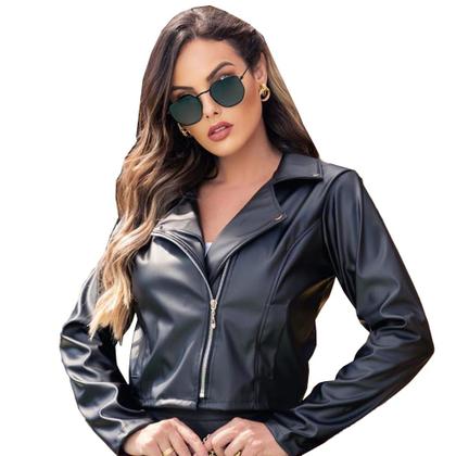 Imagem de Jaqueta Feminina Preta Estilosa Blusa de frio Donna Martins