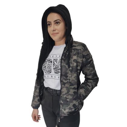 Imagem de Jaqueta Feminina Puffer Bobojaco Forrada Camuflada Tamanho:G