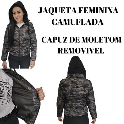Imagem de Jaqueta Feminina Puffer Bobojaco Forrada Camuflada Tamanho:G