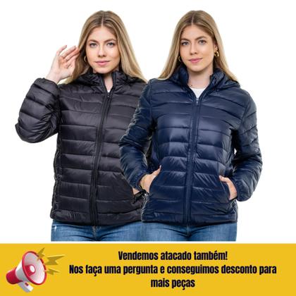 Imagem de Jaqueta Feminina Puffer Bolha Nylon Impermeável Blusa de Frio