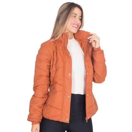 Imagem de Jaqueta Feminina Puffer Nylon Peluciada Com Capuz Removível