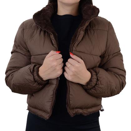 Imagem de Jaqueta Feminina Queens Puffer Dupla Face Pele Marrom GRFB22