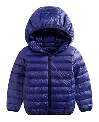 Casaco De Inverno Infantil CECORC - Acolchoado Com Capuz | Azul Tamanho 2T
