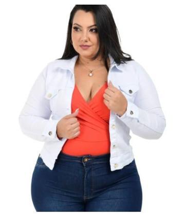 Imagem de Jaqueta Jeans Branca Feminina.