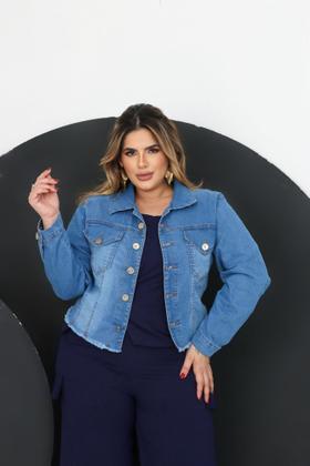Imagem de Jaqueta Jeans Clara Plus Size - Com Lycra - Coleção Poderosa