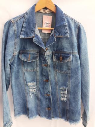 Imagem de Jaqueta Jeans Feminina Asa de Anjo Roxa - Tamanho M