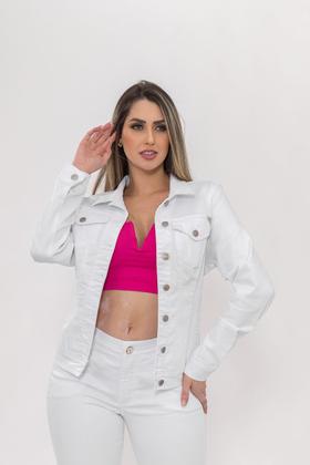 Imagem de Jaqueta Jeans Feminina Básica Jaquetinha Casual Moda Jeans