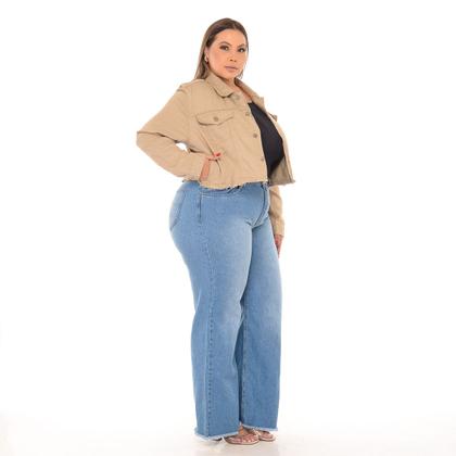 Imagem de Jaqueta Jeans Feminina Parka Plus Size Casaco Longo Gg