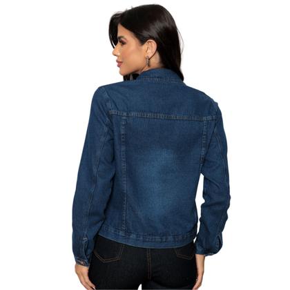Imagem de Jaqueta Jeans Feminina Simples 100% Algodão