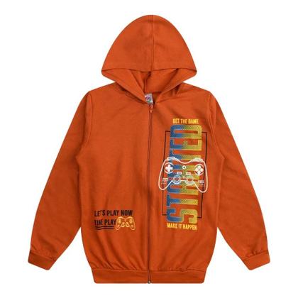 Imagem de Jaqueta Masculina com Capuz Moletom Roupa Menino Juvenil Inverno Zíper