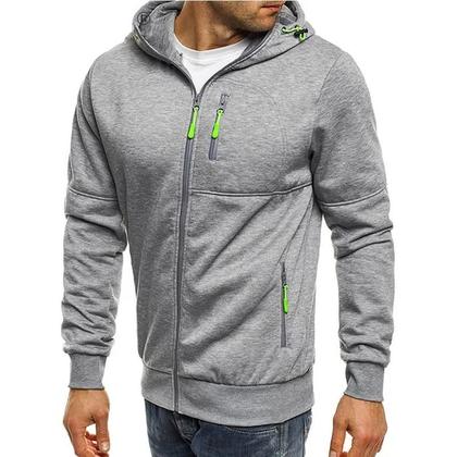Imagem de Jaqueta Masculina Com Capuz Para Primavera, Moletom Casual Com Zíper, Agasalho Moderno 2024