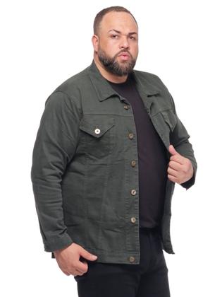 Imagem de Jaqueta Masculina Jeans Azul e Preta Denim Plus Size