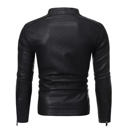 Imagem de Jaqueta Masculina Moderna Elegante Motoqueiro Slim Fit