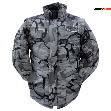 Imagem de Jaqueta Masculina Motociclista Arizona Camuflada Cinza