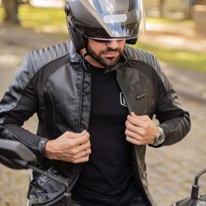 Imagem de Jaqueta Masculina Texx Storm Couro Legítimo Casual Moto