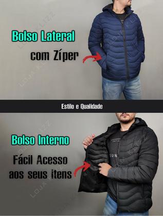 Imagem de Jaqueta Masculino Puffer Bobojaco Corta Vento Blusa Casaco