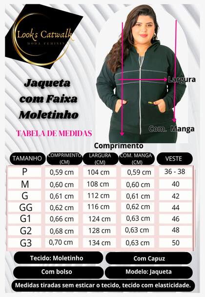 Imagem de Jaqueta Moletinho Faixa Feminina Bolso Capuz Outono Inverno