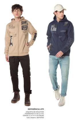 Imagem de Jaqueta Moletom CDKA Com Capuz Zíper Masculino Adulto Cores e Estampas Sortidas - Ref 4705/4707/4709/4710/4711