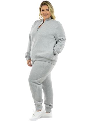 Imagem de Jaqueta moletom flanelado plus size feminino fenomenal